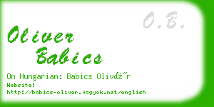 oliver babics business card